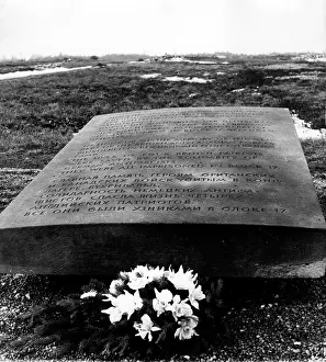 Reminder: Buchenwald memorial stone, former concentration camp