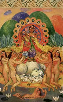 Buddhists: Buddha and the Maidens, a Decoration