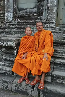 Paul Brown: Buddhist Monks at Angkor Wat Temple, Siem Reap, Cambodia