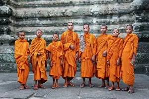 Reap: Buddhist Monks at Angkor Wat Temple, Siem Reap, Cambodia