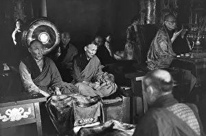 Ulaanbaatar: Buddhist monks at prayer, Ulan Bator, Mongolia