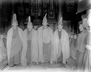 Buddhists: Buddhist priests at a ceremony in a Temple in Kashgar