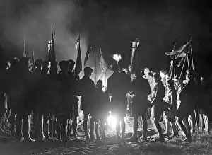 Campfire: Buendische Jugend at the camp fire, 1931