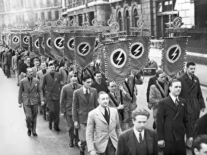 Pennant: BUF march in London, 1939
