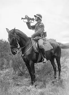 Bugler: Bugler at artillery exercises, 1928