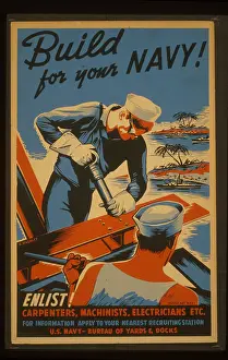 Seabees: Build for your Navy! Enlist! Carpenters, machinists, electri