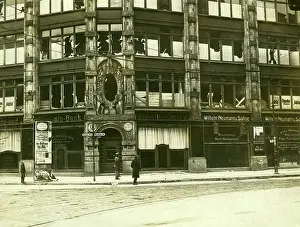 Markt: Building destroyed during the unrest in Berlin, 1919