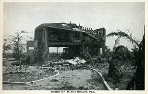 Winds: Building - Miami Beach, Florida, USA, damaged by a Hurricane