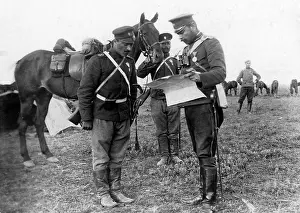 Serbian: Bulgarian dispatch rider with a map, 1915