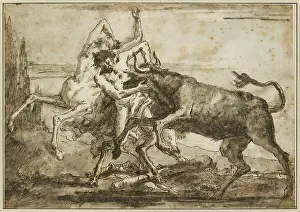 Tiepolo: A Bull attacking a Satyr and a Centaur