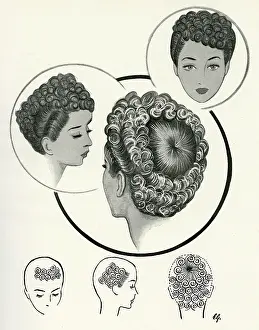 Updo: Bull's eye hairstyle 1940s