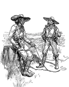 Teamsters: Bullwhacker and Muleskinner Wearing Guns Holding