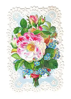 Rosebud: Bunch of assorted flowers on a greetings card