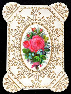Rosebuds: Bunch of flowers on a greetings card