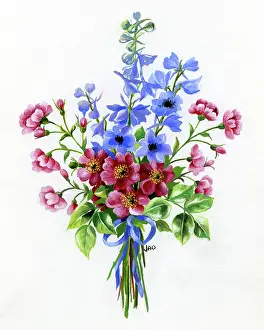 Ockenden: Bunch of Roses and Delphiniums