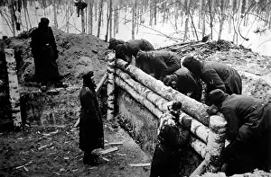 Juchnow: Bunker construction in winter, 1942