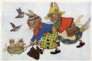 Bunny: The Bunnies climb the tree to see the wrens nest