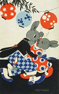 Bunnies: TWO BUNNIES DANCE
