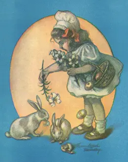 Bunnies: Bunnies Eating Lilies