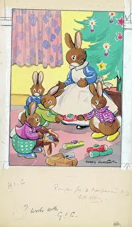 Rushton: Bunnies playing as children