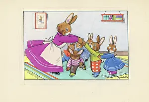 Rushton: Bunnies playing as children