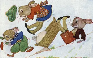 Bunny: The Bunnies ride into a big stone
