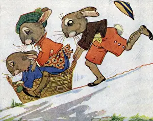 Bunny: The Bunnies ride down the hill in a basket