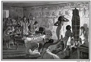 Lamenting: A burial in Ancient Egypt by Matania