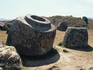 Archaeologists: Burial containers, Xieng Khouang, Laos