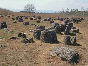 Archaeologists: Burial containers, Xieng Khouang, Laos