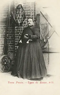 Rotund: A burly Russian coachman