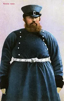 Rotund: A burly Russian coachman, Moscow