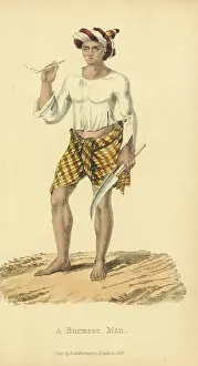 Cheroot: Burmese man with cheroot (cigar)