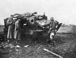 Unprotected: Burned out French tank during the First World War