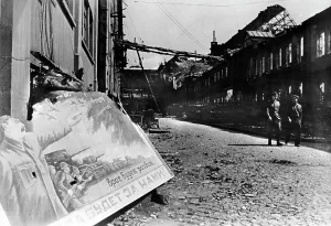 Stuka: Burned out munitions factory at the Eastern Front, 1941