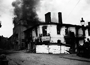 Breslau: Burning building in Kalisz, 1914