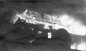 Autonomy: A burning district office building in Pirmasens, 1924