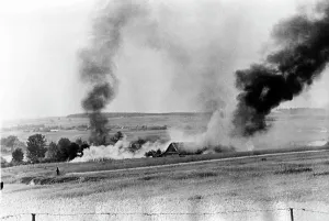 Strongpoint: Burning farm on the Eastern Front, 1941