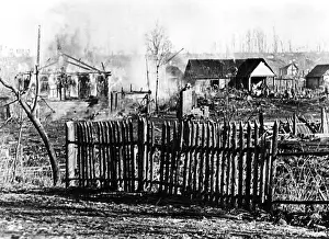 Muck: Burning shed in Kholm, 1942