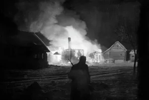 Portion: Burning village on the eastern front, 1941