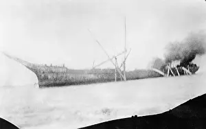 Wrecked: Burning wreck of the Seeadler, 1917