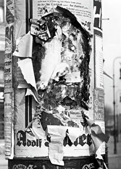 Vandalism: Burnt election poster of the NSDAP, 1932
