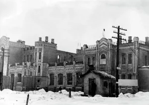 Burned: Burnt out railroad station of Oryol, 1943