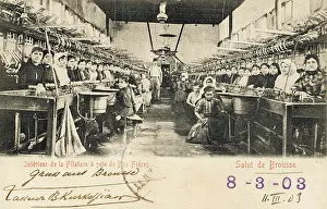 Prussa: Bursa - Interior of the silk textile works - Turkey