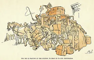 Staion: Bus coach been over loaded with luggage and children
