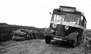 Tarbert: The bus to Tarbert, Scotland, 1940s/50s