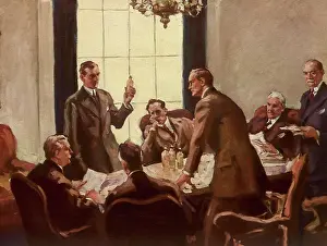 Businessmen: Businessmen examining Product in Bottles