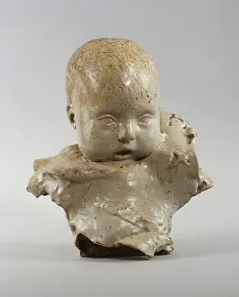 Stoneware: Bust of a Baby with open mouth