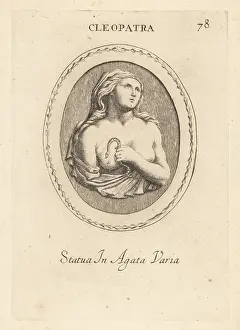 Abraham Blooteling: Bust of Cleopatra holding an asp to her bosom