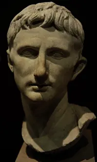 Claudian: Bust of Emperor Augustus (63 BC-14 AD). Marble